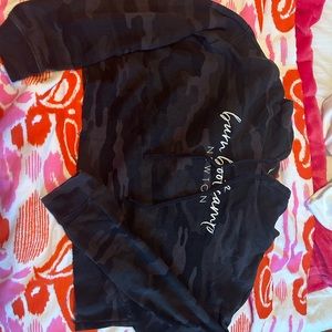 Burn boot camp camo cropped hoodie